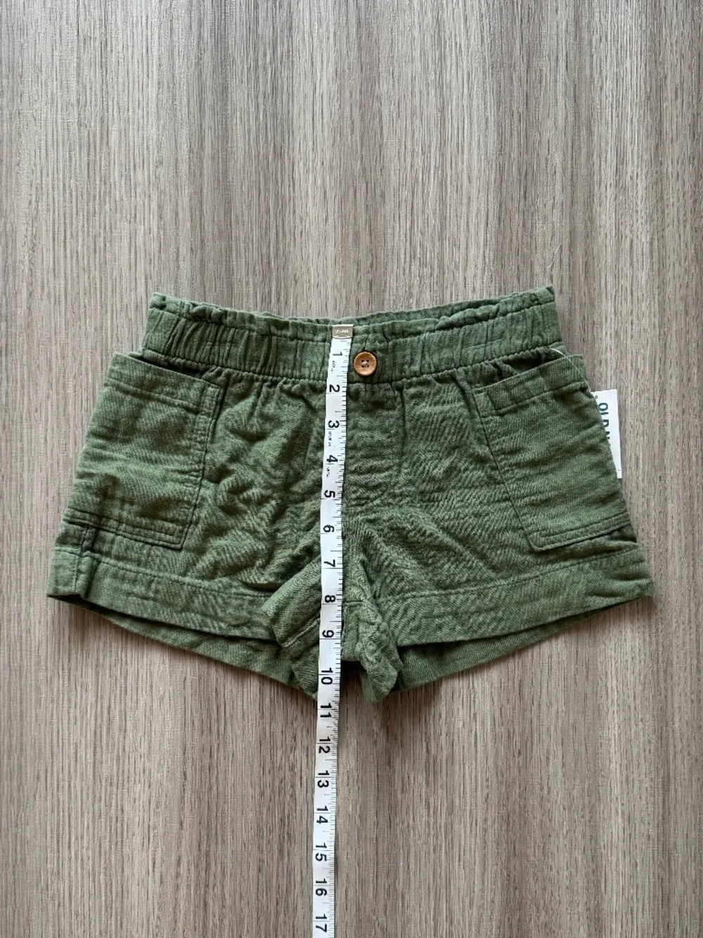 NWT Old Navy Kids Loose Double-Weave Utility Shorts Green S